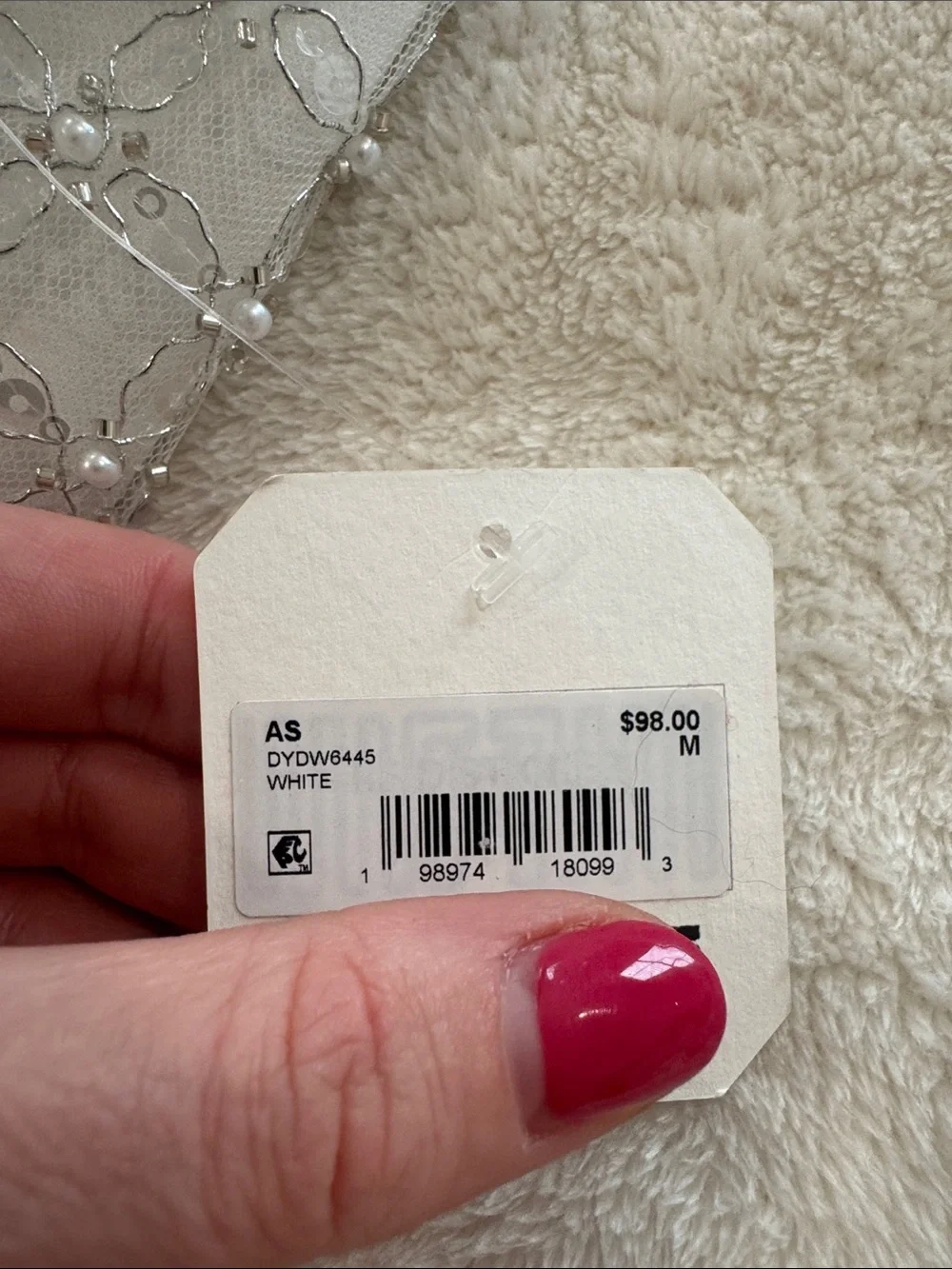 Altar’d State Square Neck White beaded Mateo Mini Dress